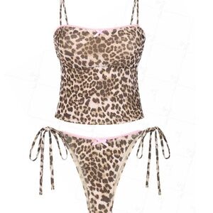 NWT 3-piece SeaMolly Swim (VINTAGE LEOPARD LACE TRIM TANKINI)